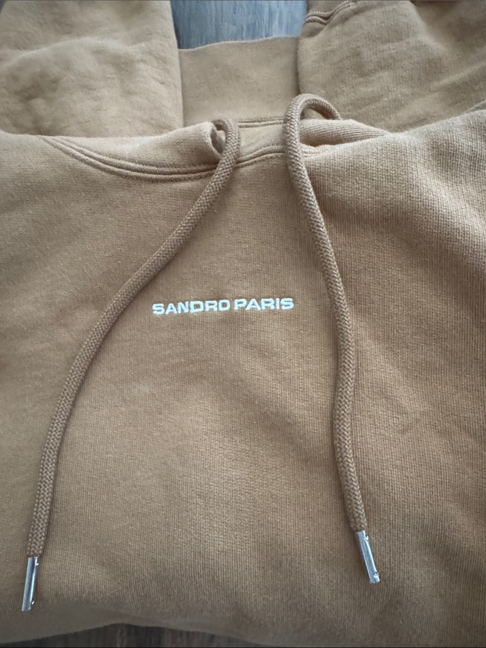 SANDRO PARIS Tan Hooded Pullover